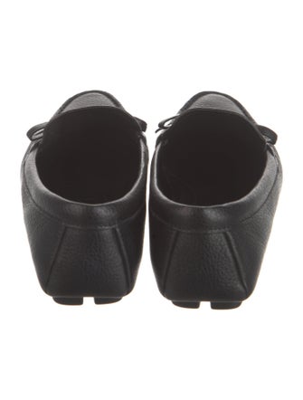 Prada Leather Bow Accents Loafers