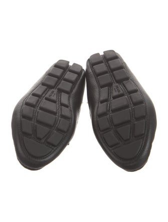 Prada Leather Bow Accents Loafers