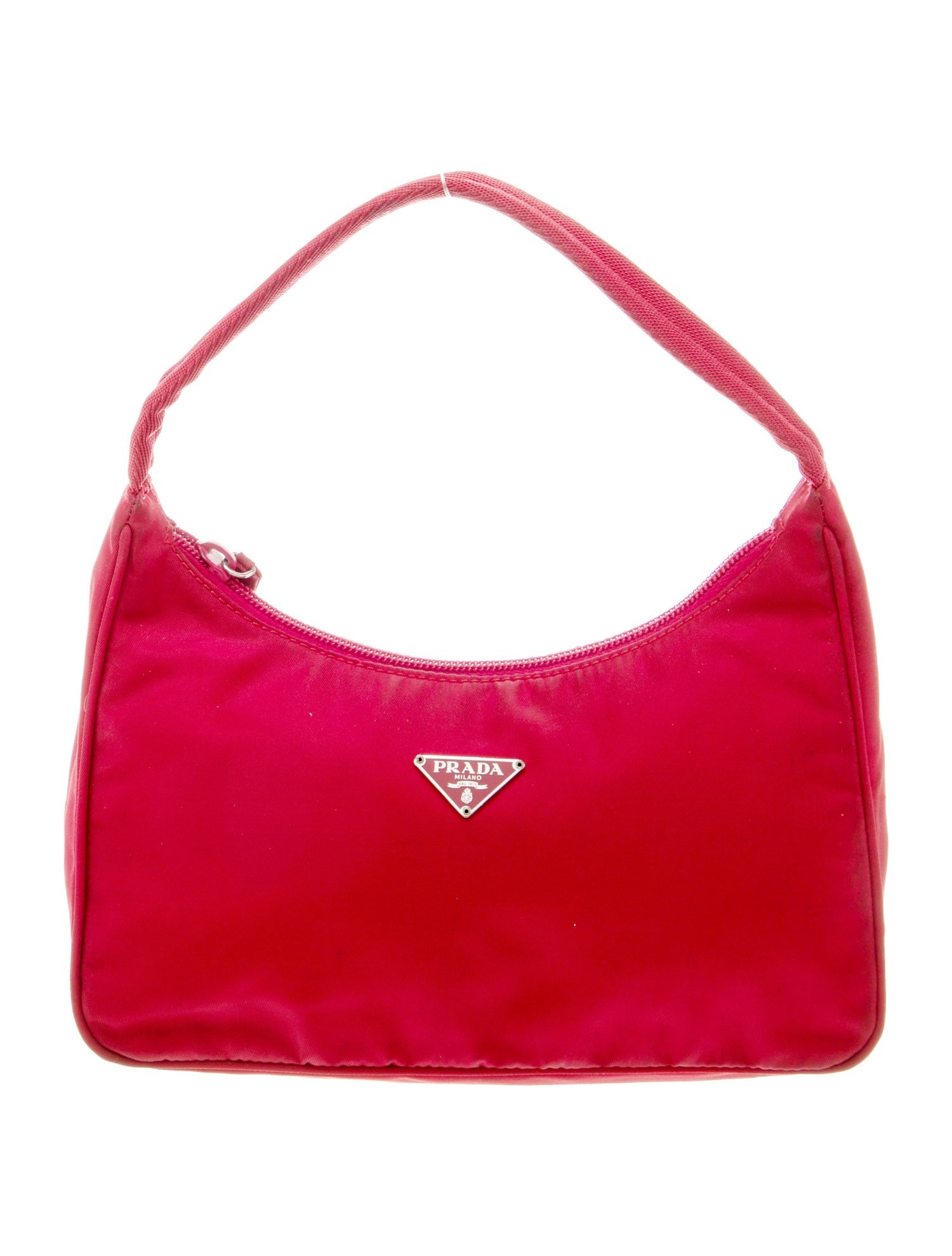 Prada Enameled Metal Triangle Top Handle Bag