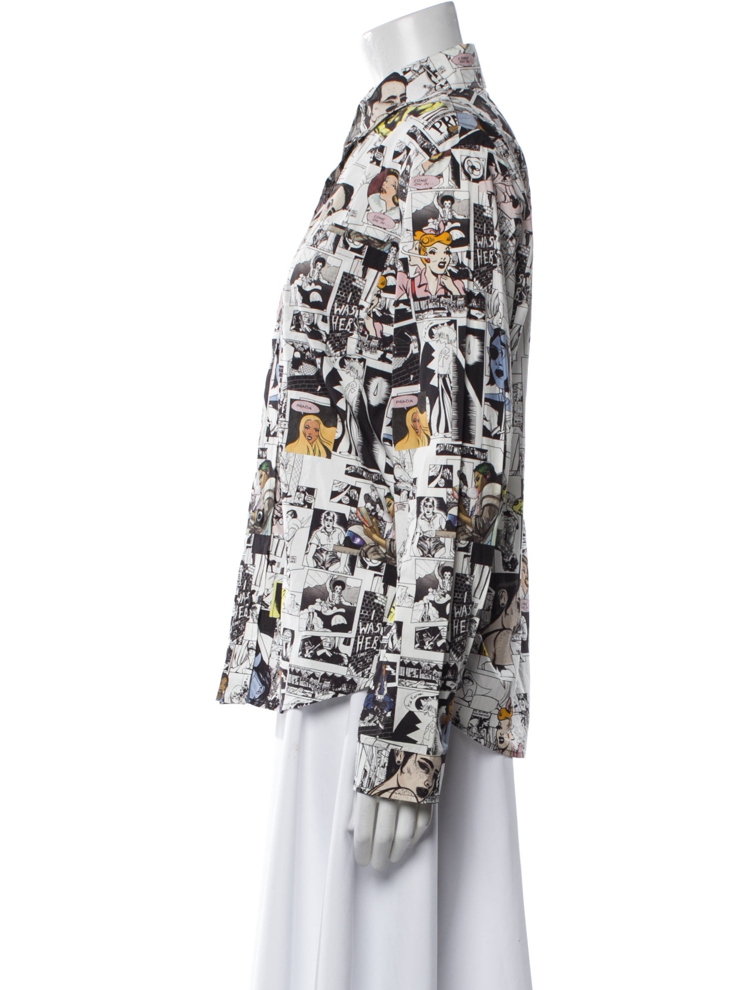 Prada 2018 Printed Button-Up Top