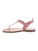 Prada Saffiano Leather Bow Accents T-Strap Sandals