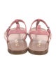Prada Saffiano Leather Bow Accents T-Strap Sandals