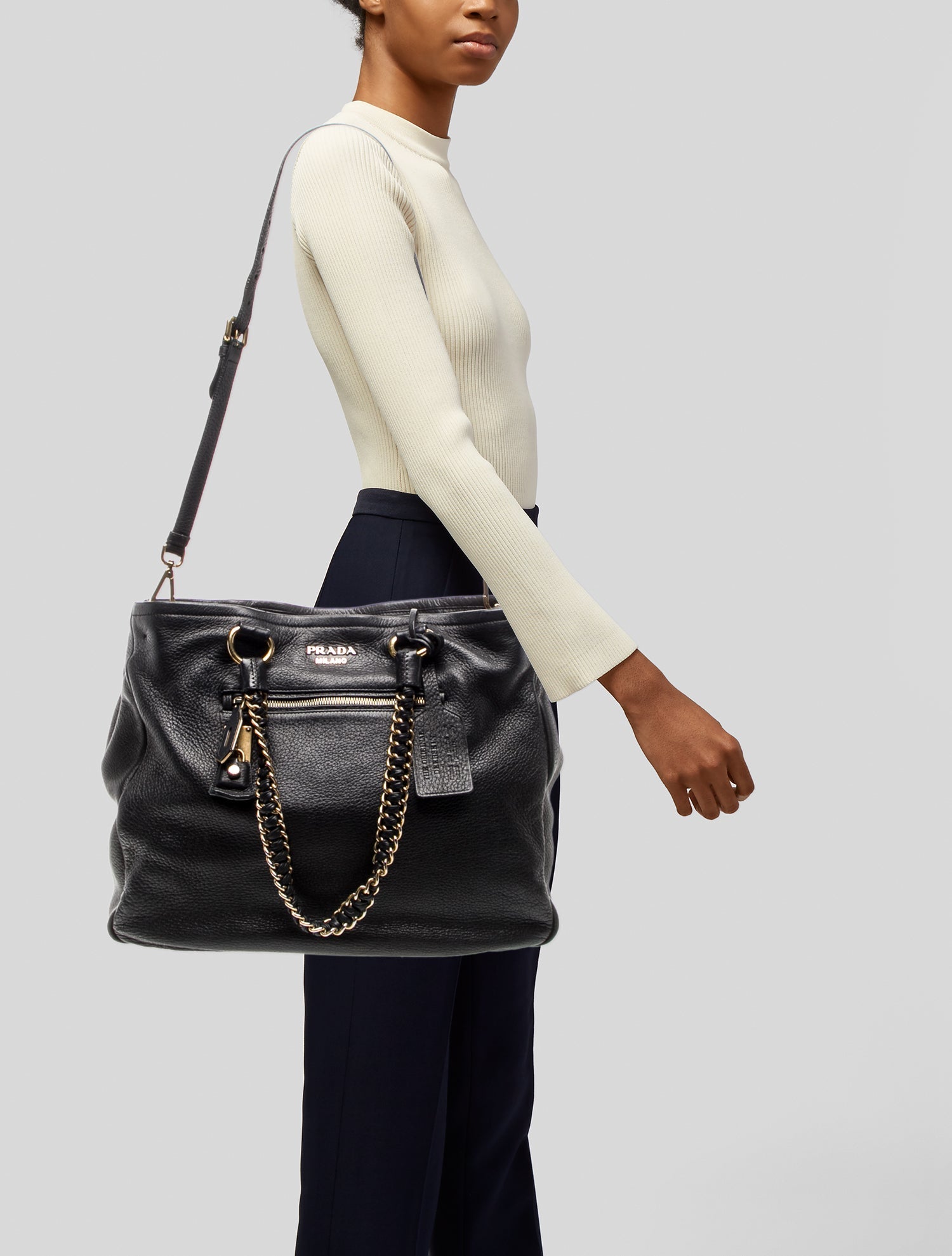 Prada Cervo Leather Tote