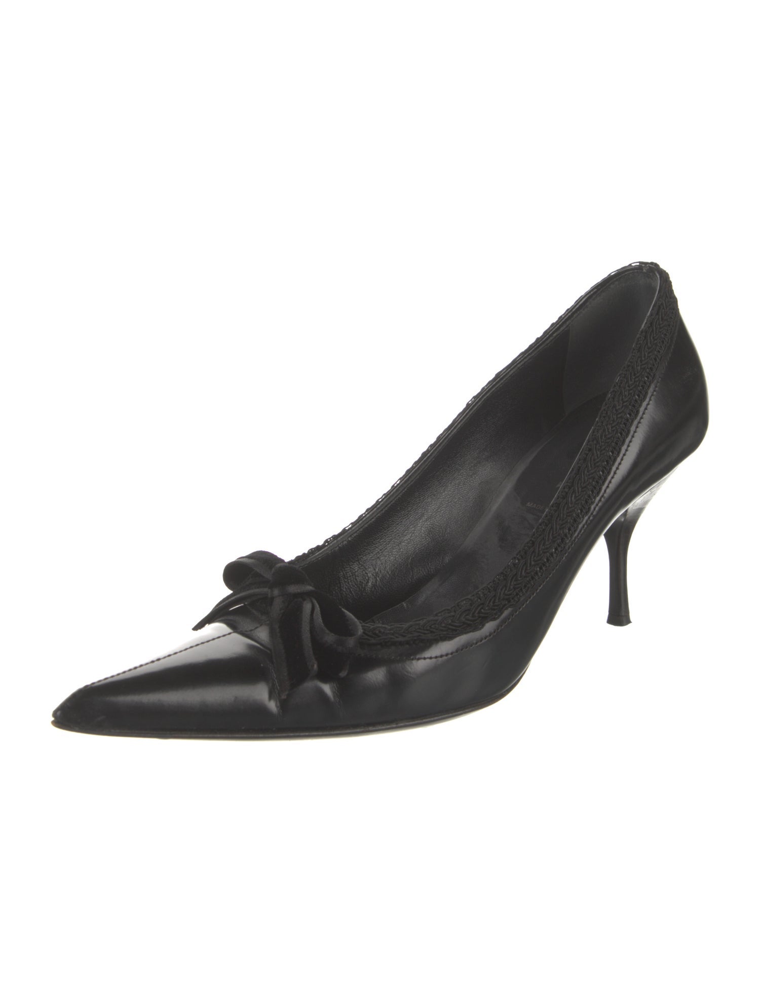 Prada Leather Bow Accents Pumps