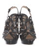 Prada Leather Cutout Accent Slingback Sandals