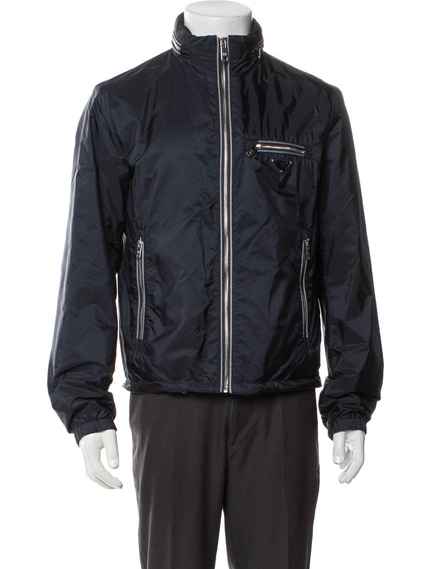Prada 2014 Enameled Metal Triangle Windbreaker