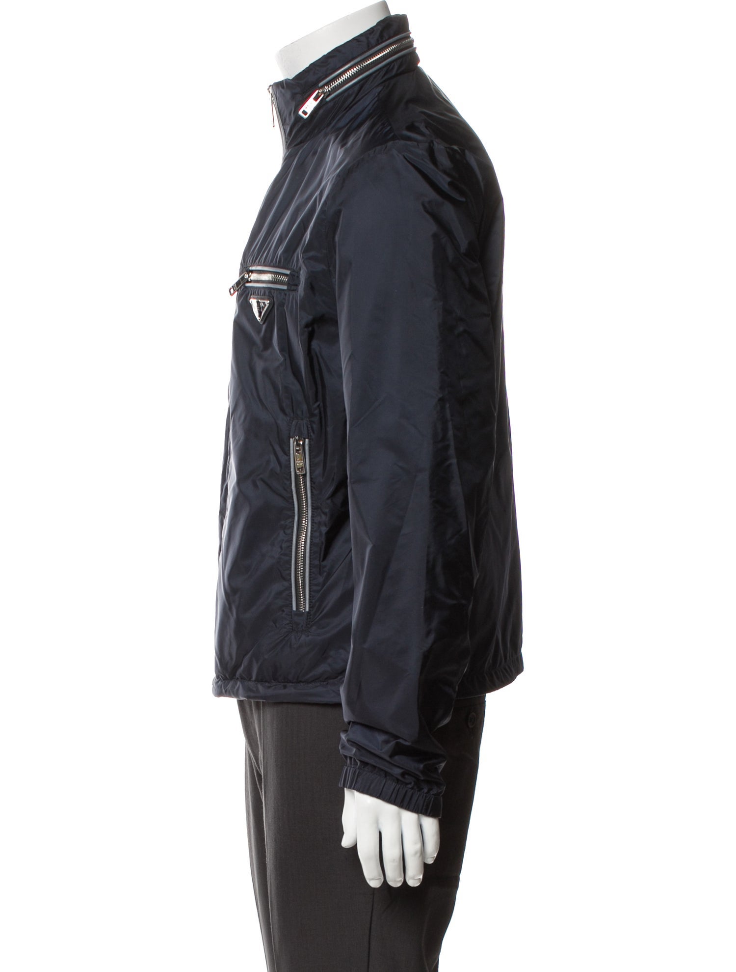 Prada 2014 Enameled Metal Triangle Windbreaker