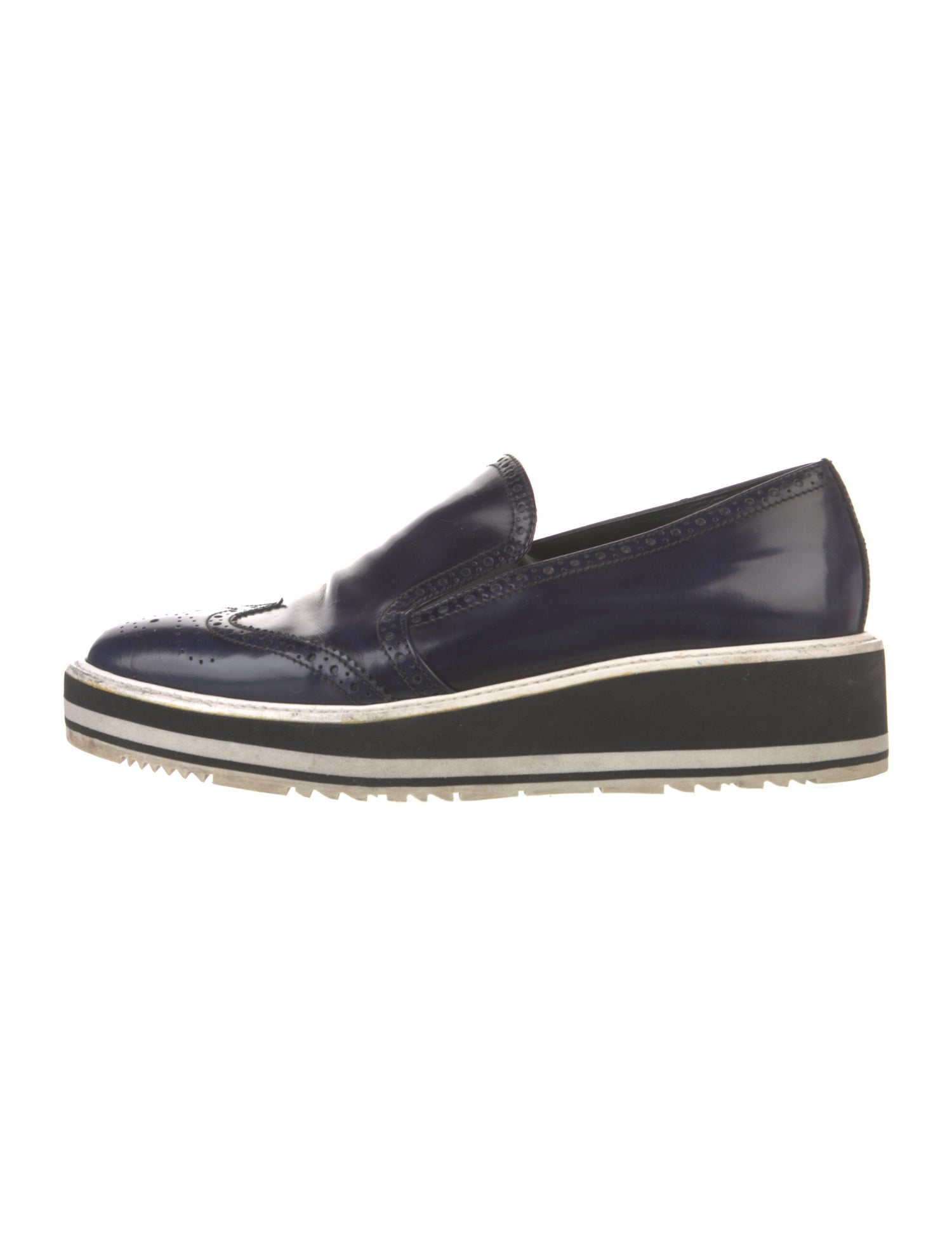 Prada Leather Lasercut Accents Loafers