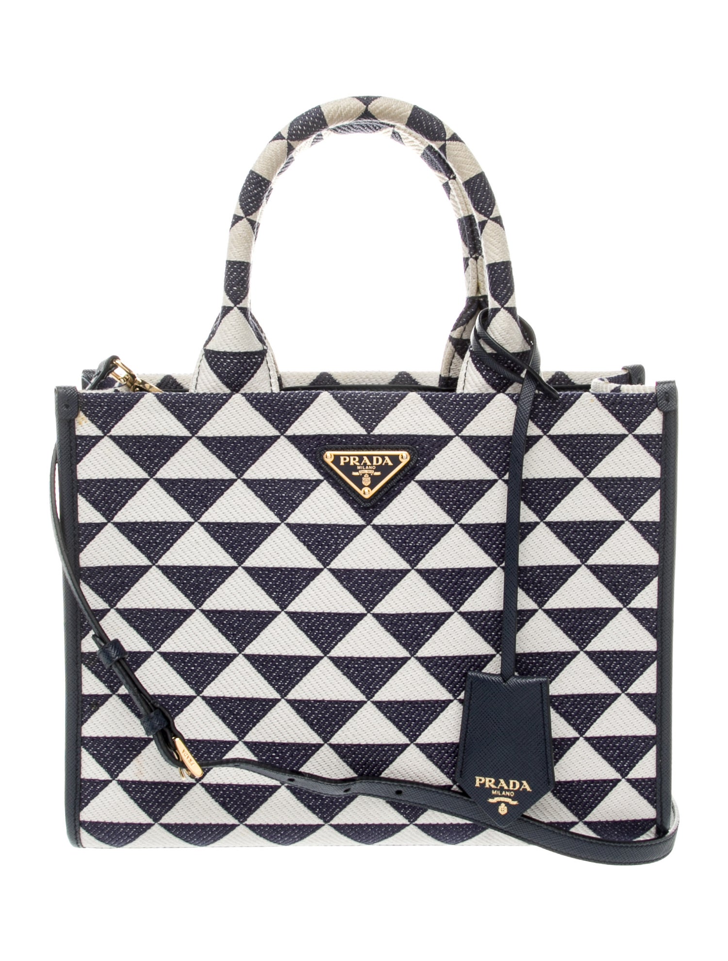 Prada Enameled Metal Triangle Symbole Small