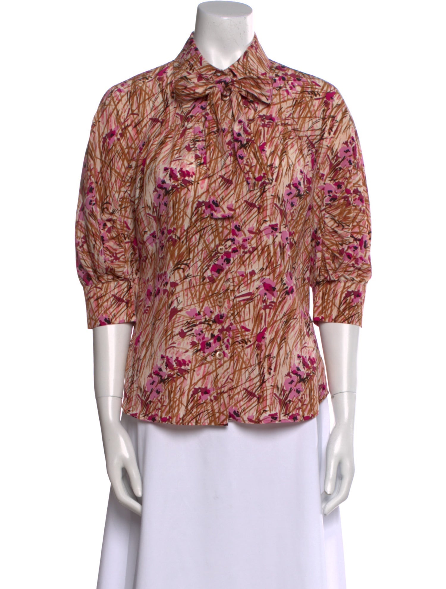 Prada 2017 Silk Button-Up Top