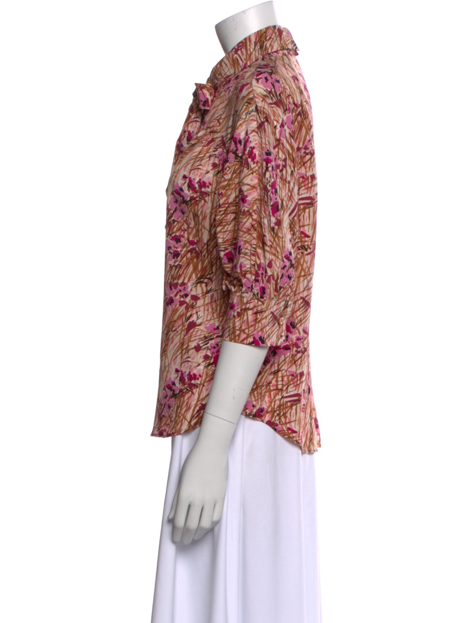 Prada 2017 Silk Button-Up Top