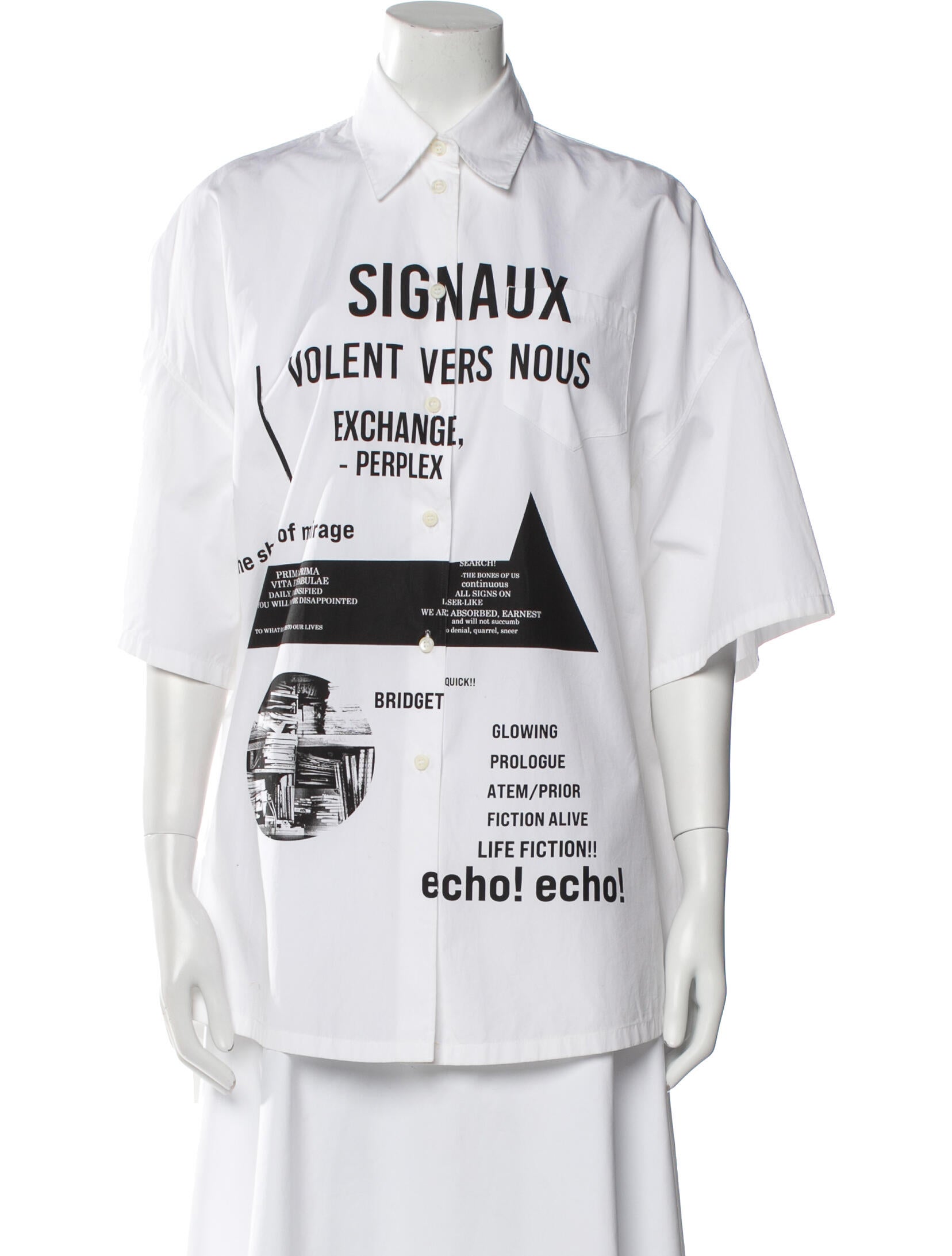 Prada 2021 Graphic Print Button-Up Top