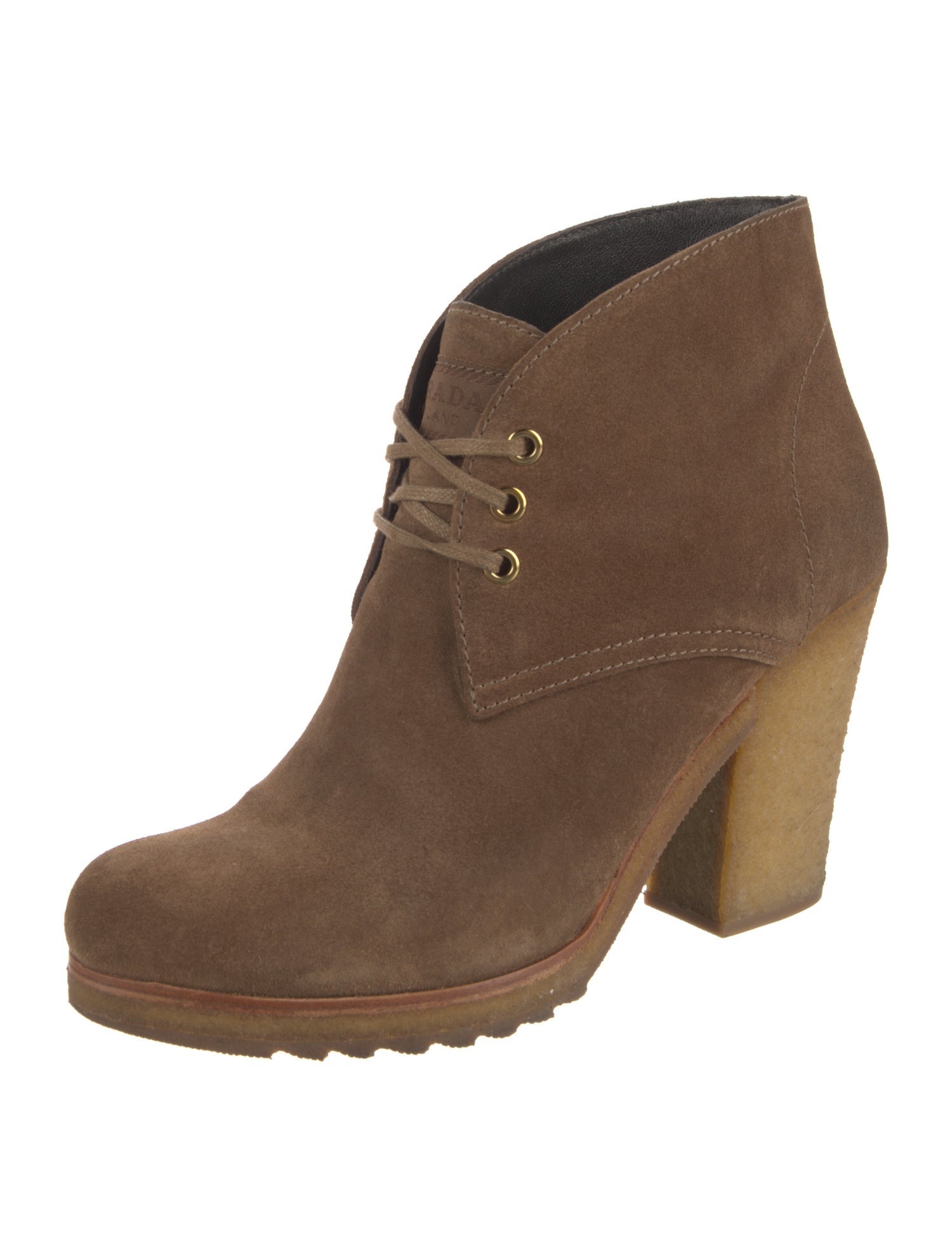 Prada Suede Lace-Up Boots