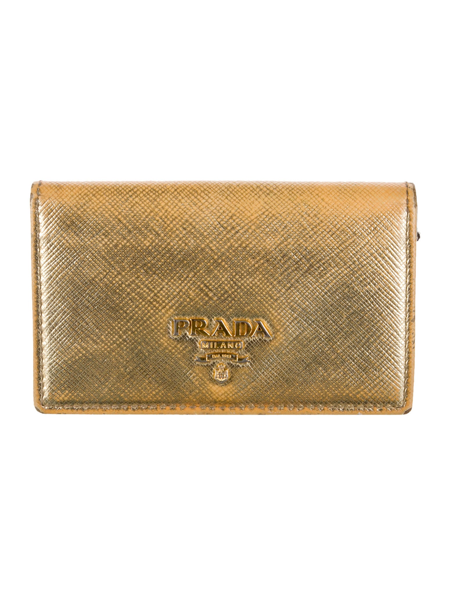 Prada Saffiano Metal Leather Card Holder
