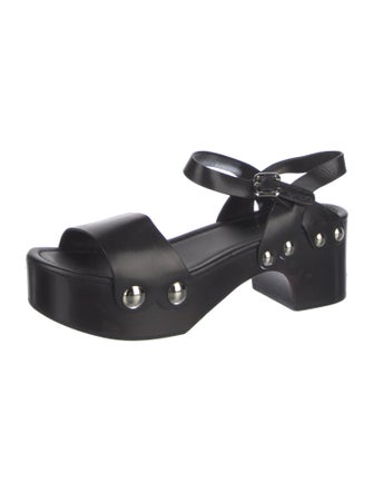 Prada Leather Studded Accents Sandals