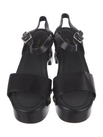 Prada Leather Studded Accents Sandals