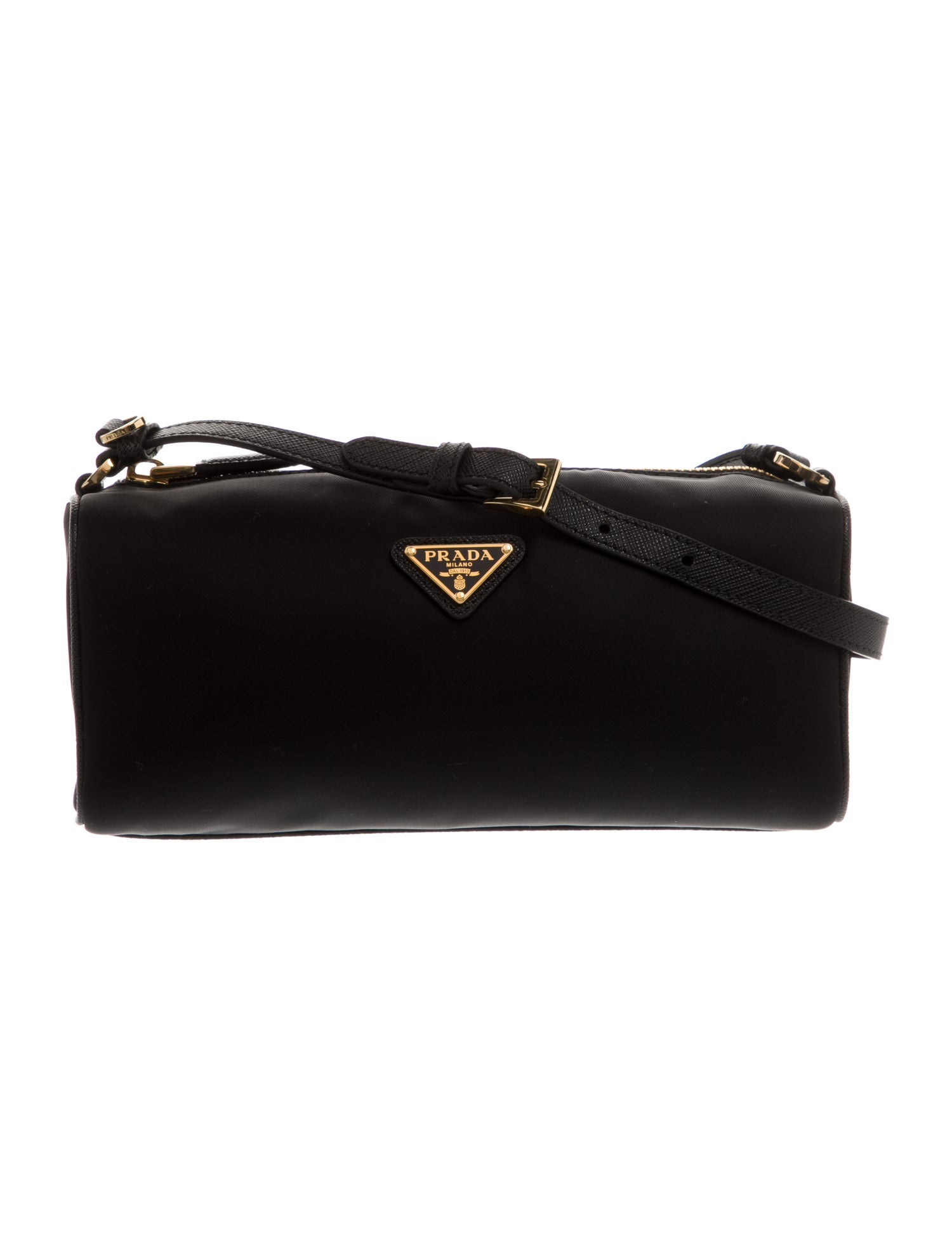 Prada Enameled Metal Triangle Shoulder Bag
