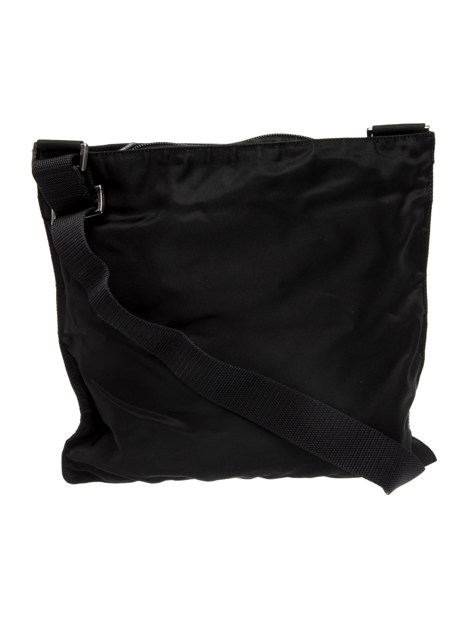 Prada Enameled Metal Triangle Messenger Bag