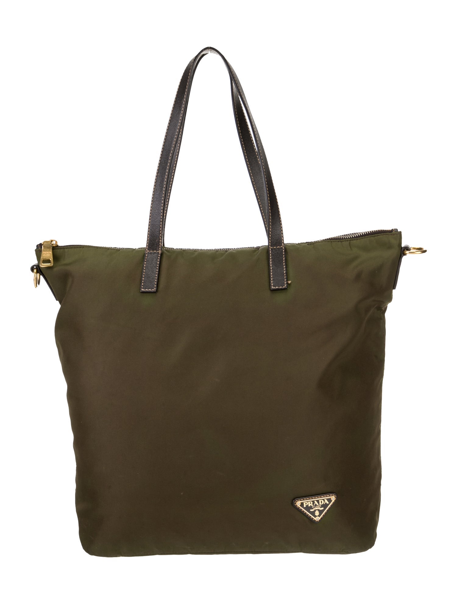 Prada Enameled Metal Triangle Messenger Bag