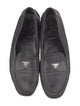Prada Enameled Metal Triangle Leather Loafers