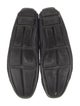 Prada Enameled Metal Triangle Leather Loafers