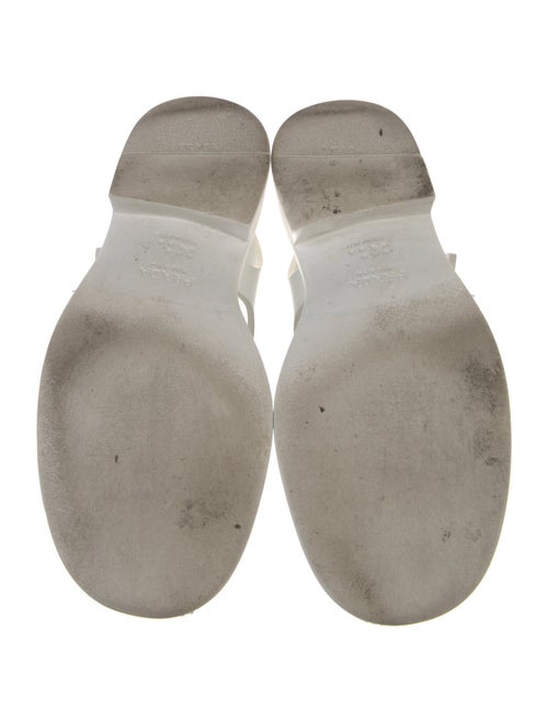 Prada Enameled Metal Triangle Rubber Slingback Sandals