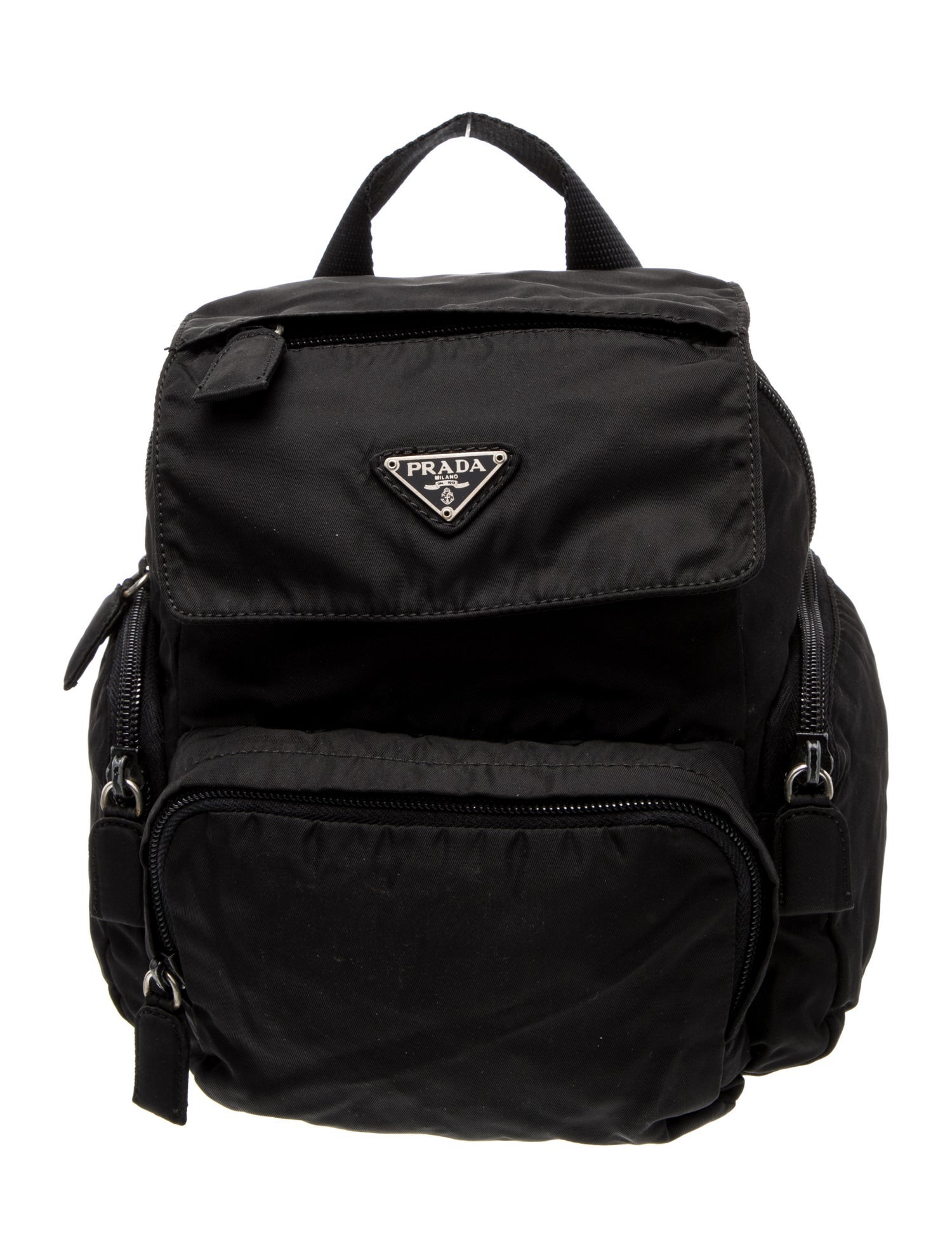 Prada Enameled Metal Triangle Backpack Vintage