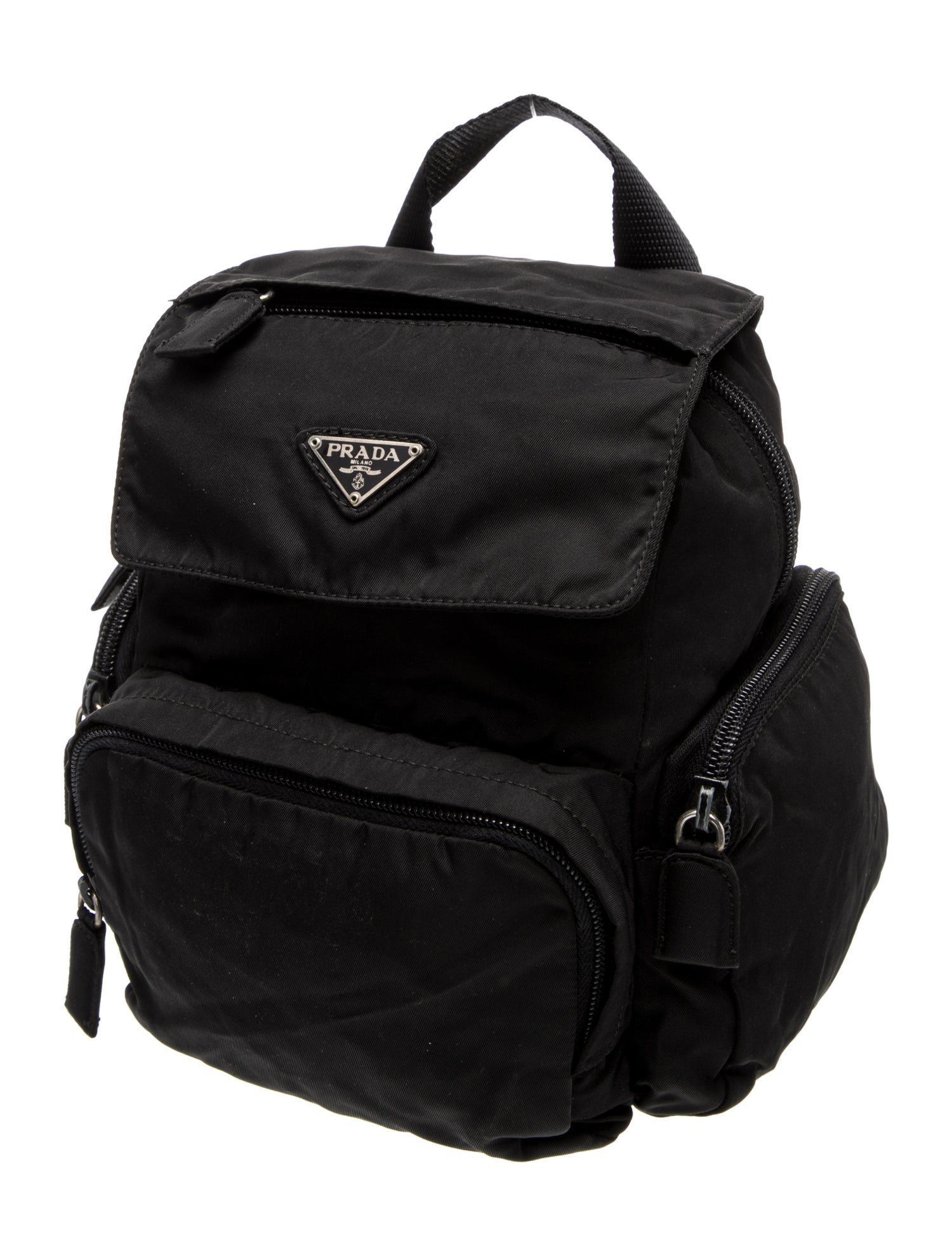 Prada Enameled Metal Triangle Backpack Vintage