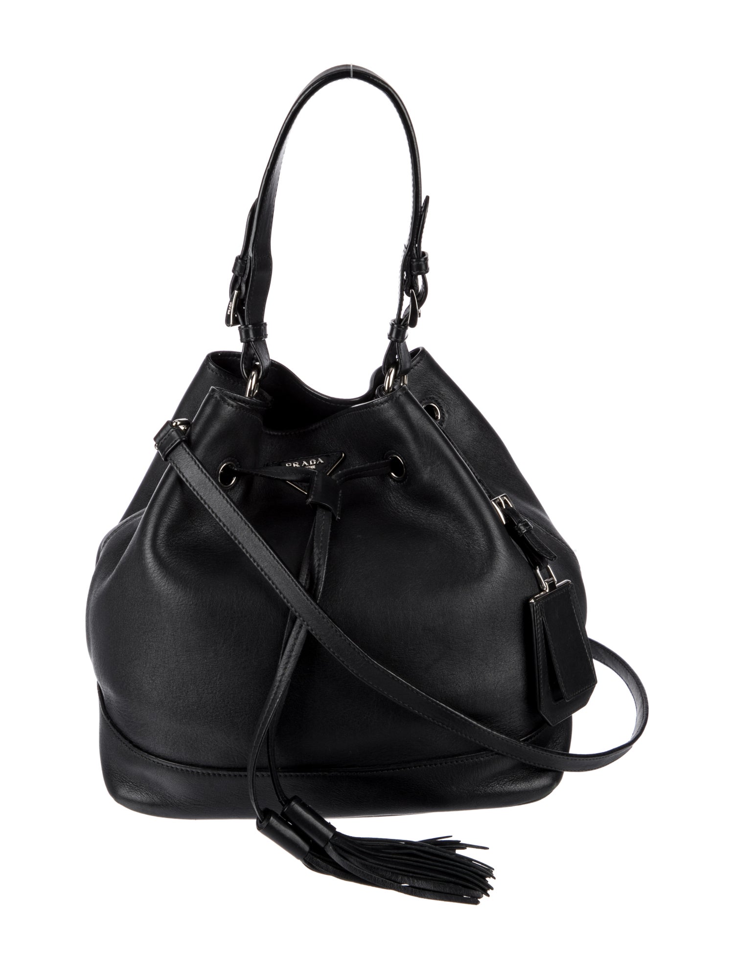 Prada City Calf Leather Bucket Bag