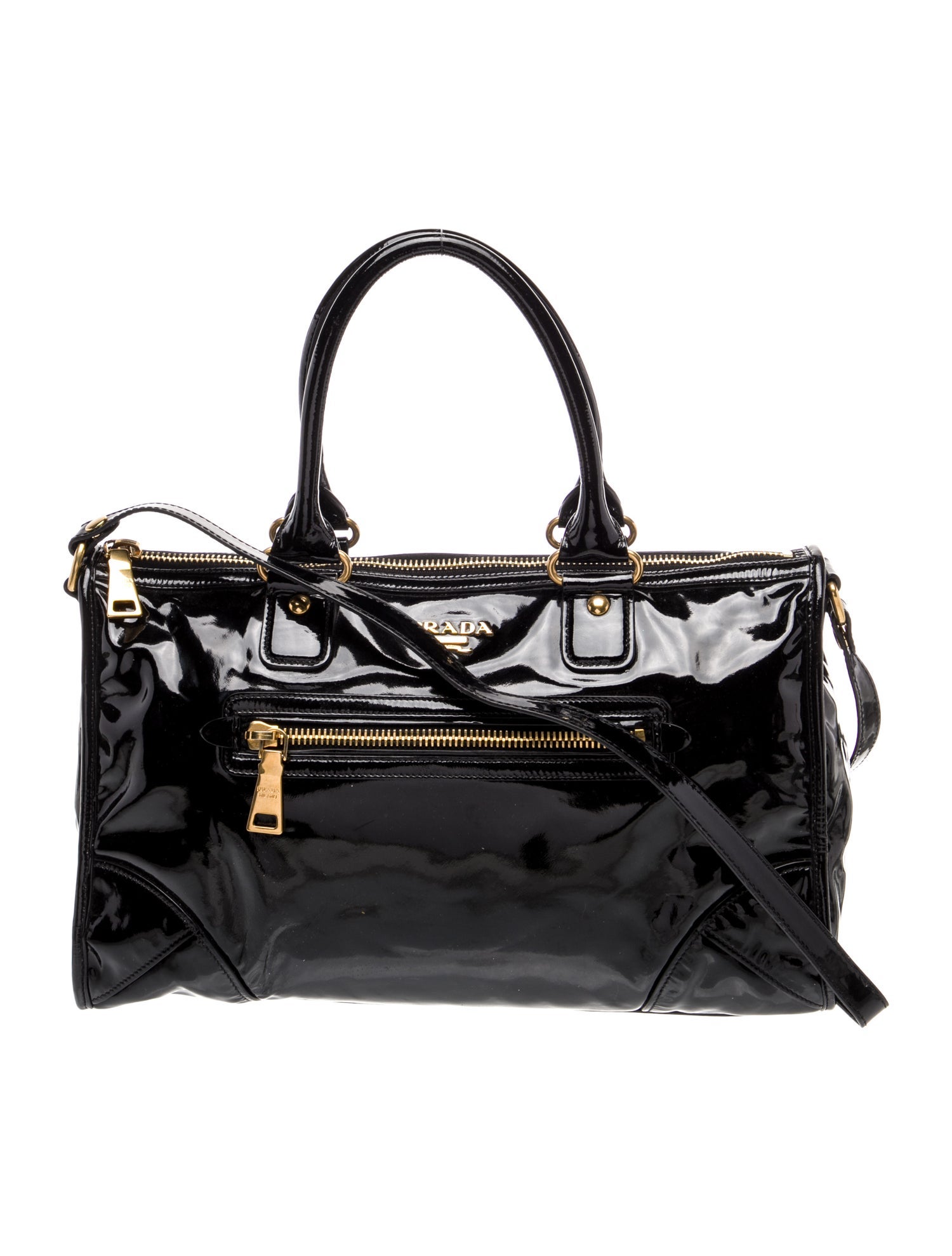 Prada Vernice Leather Top Handle Bag