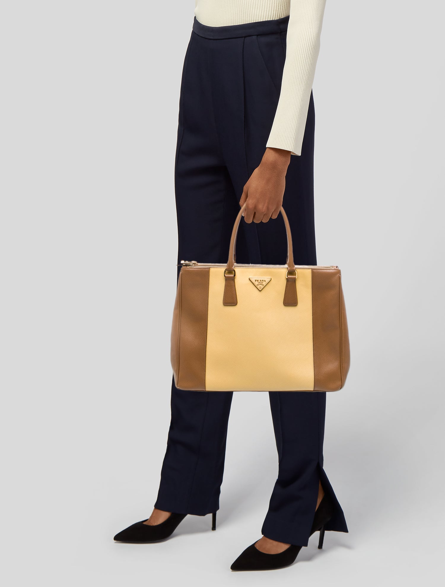 Prada Saffiano Leather Galleria Double Zip Medium