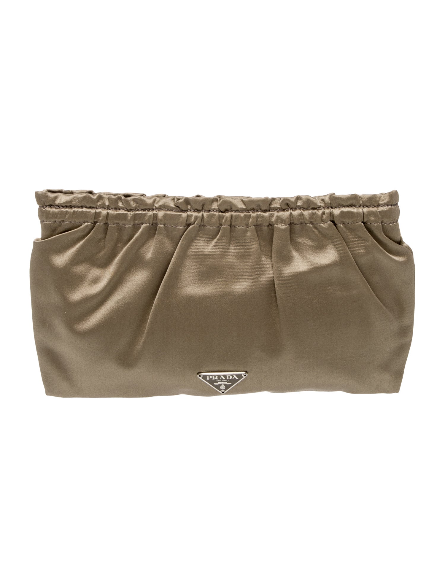 Prada Enameled Metal Triangle Clutch