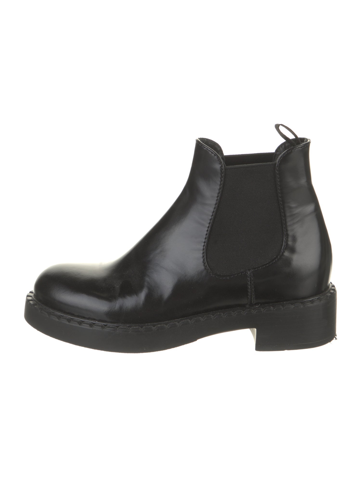 Prada Patent Leather Chelsea Boots