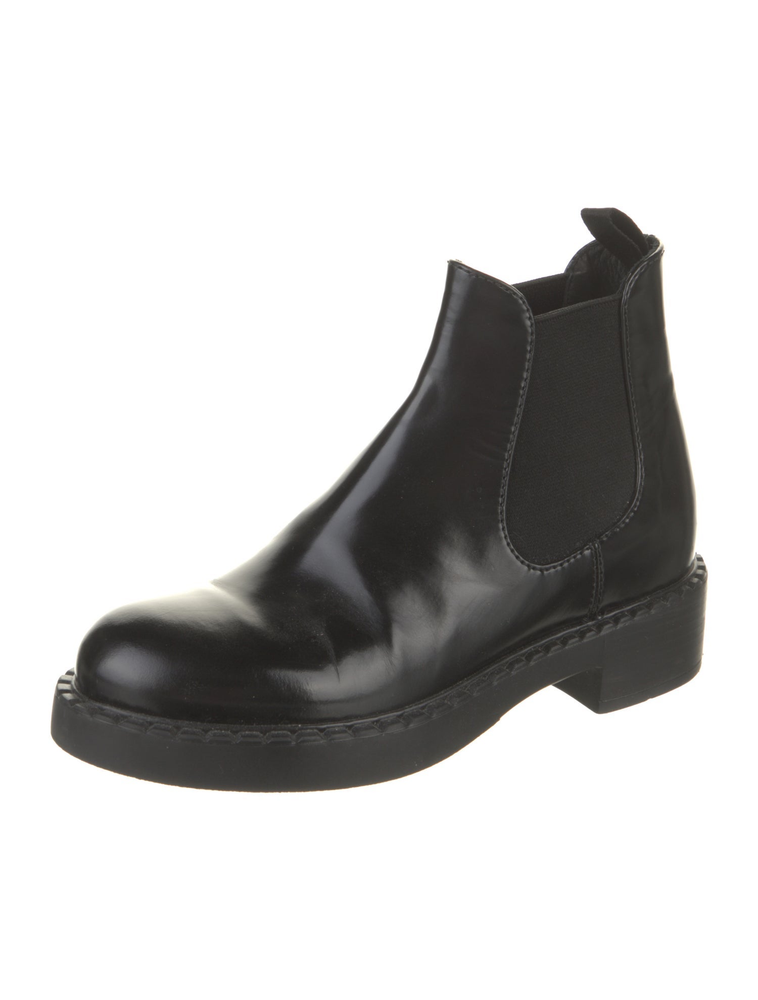 Prada Patent Leather Chelsea Boots