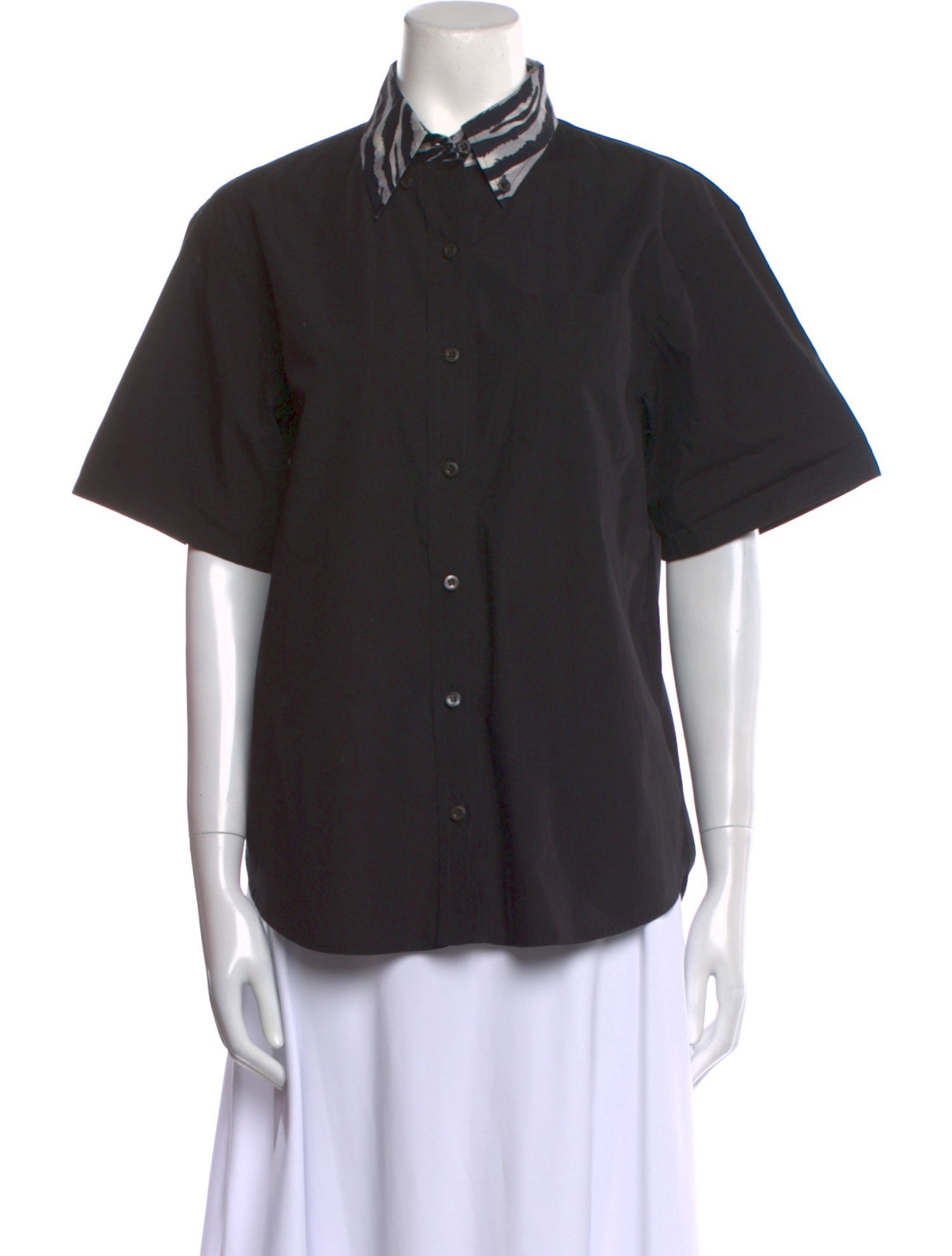 Prada 2018 Short Sleeve Button-Up Top