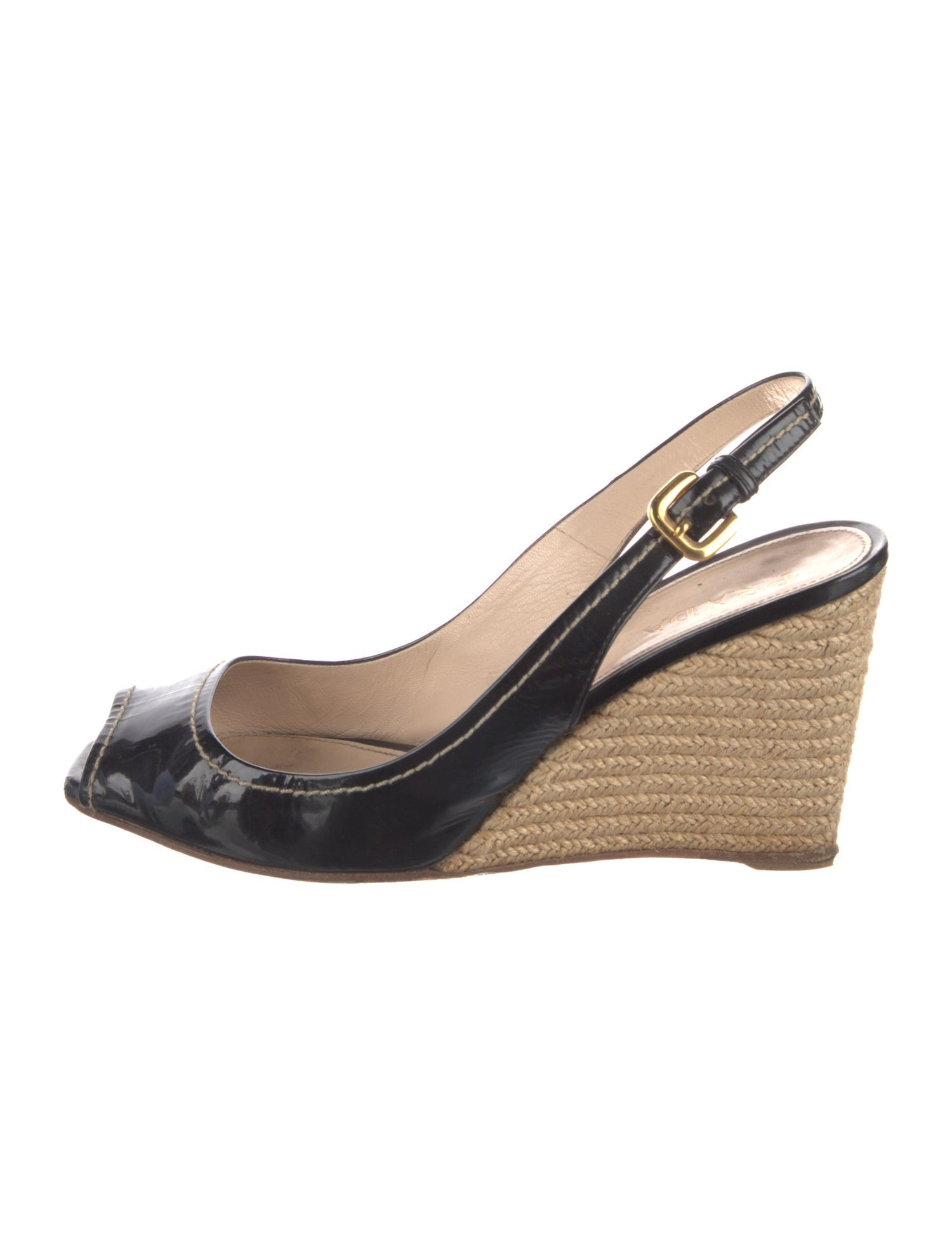 Prada Patent Leather Slingback Sandals