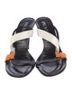 Prada Leather Colorblock Pattern Slides