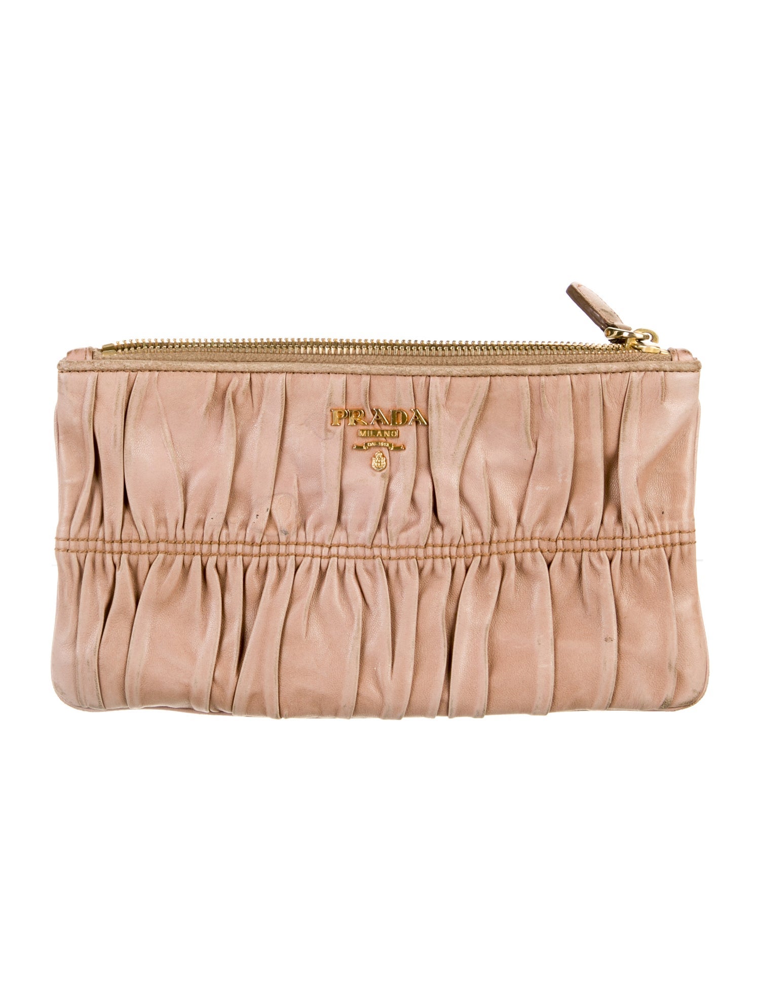 Prada Nappa Gaufre Leather Zip Wallet