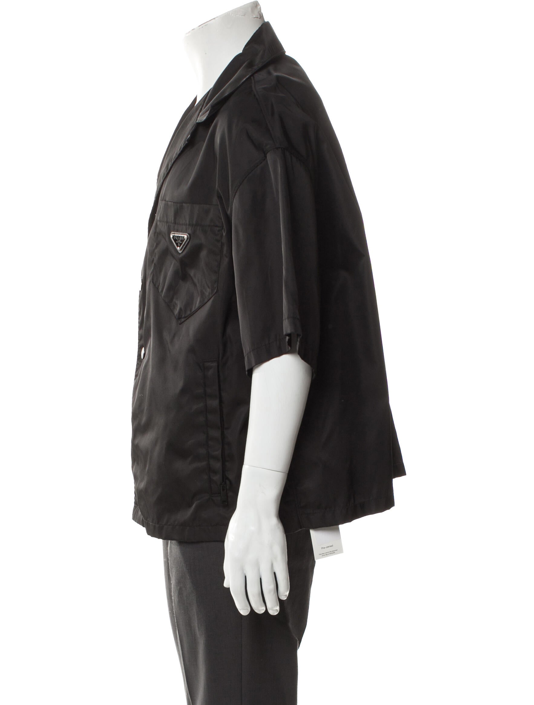 Prada 2021 Enameled Metal Triangle Western Shirt