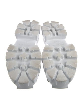 Prada Enameled Metal Triangle Rubber Sandals