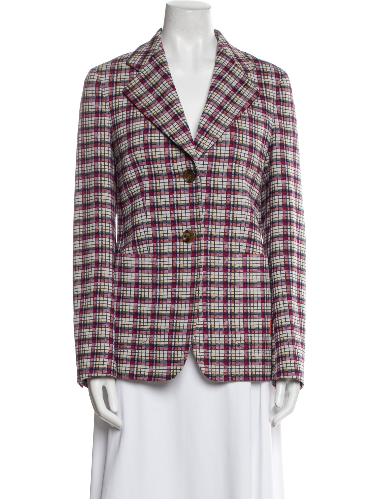 Prada 2017 Plaid Print Blazer