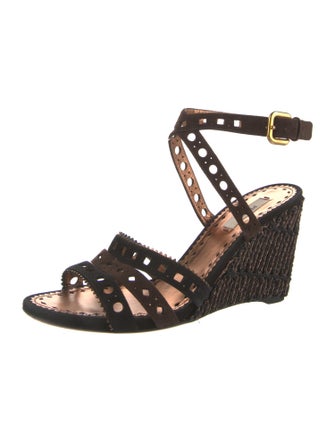 Prada Suede Keyhole Accent Espadrilles