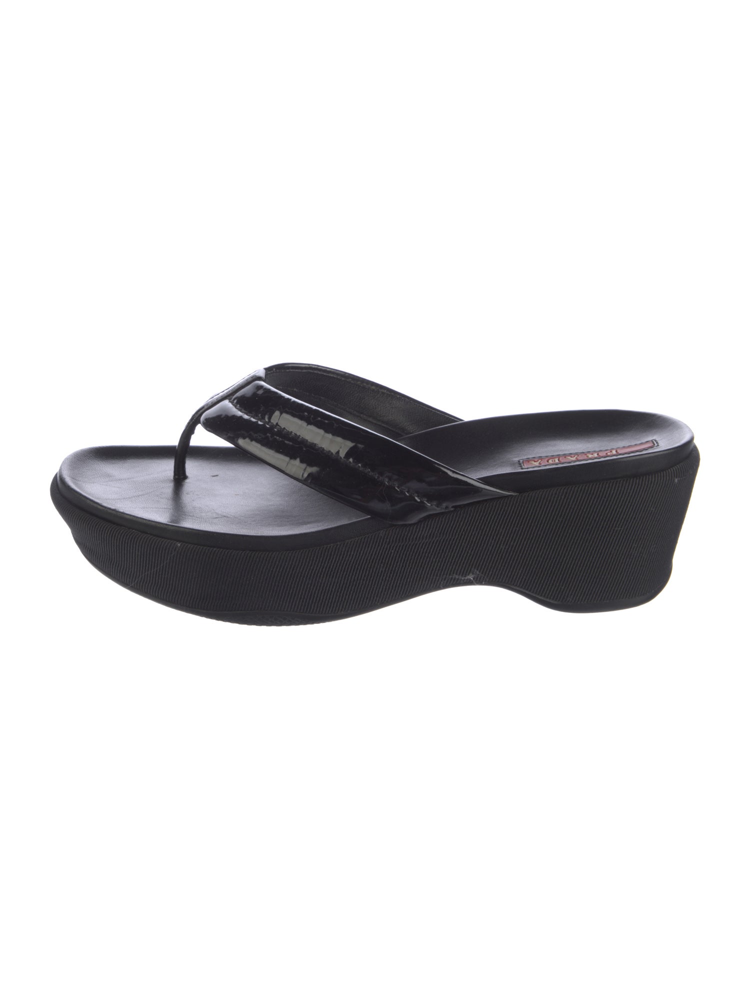 Prada Sport Patent Leather Flip Flops