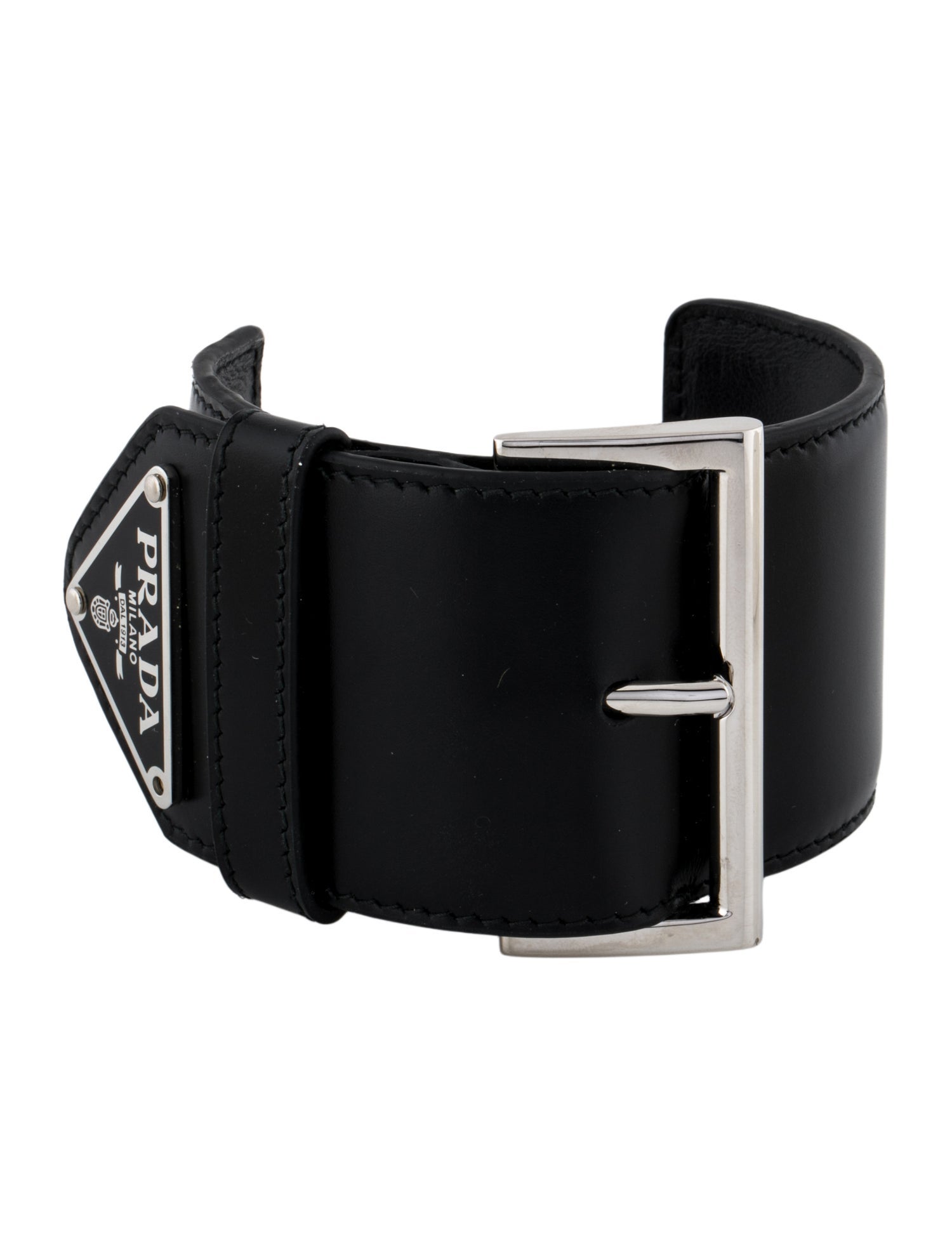 Prada Leather Buckle Bicep Bracelet