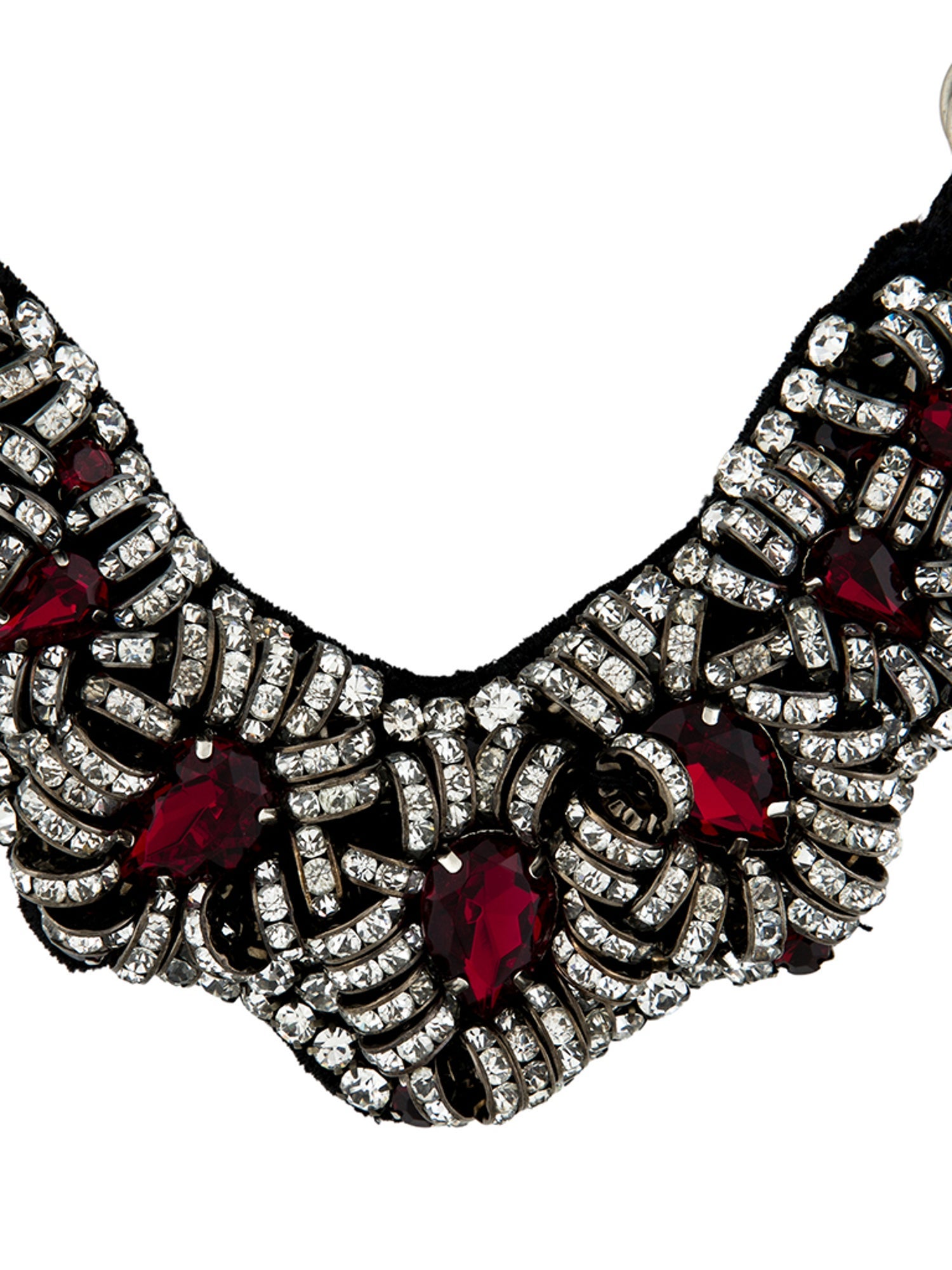 Prada Crystal & Fabric Collar Necklace
