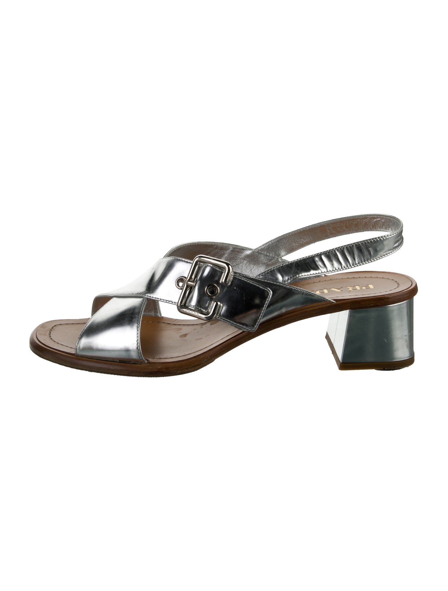 Prada Leather Slingback Sandals
