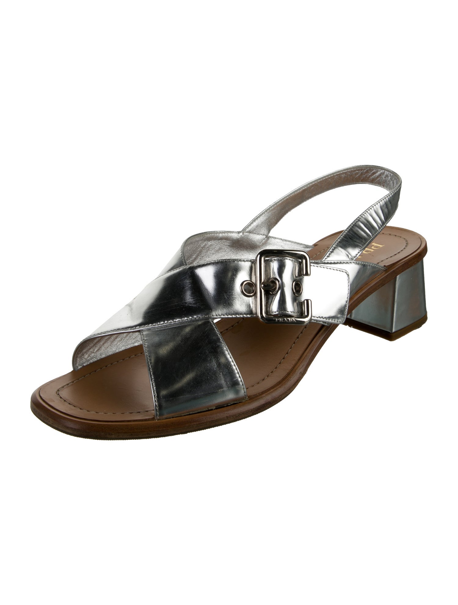 Prada Leather Slingback Sandals