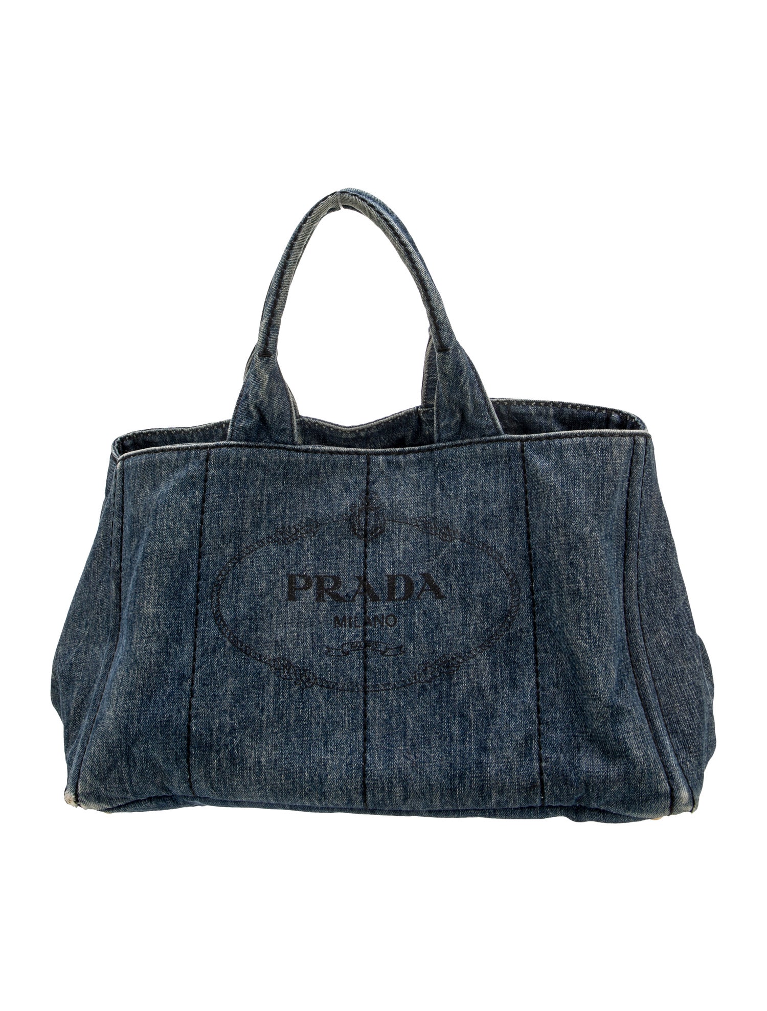 Prada Enameled Metal Triangle Tote