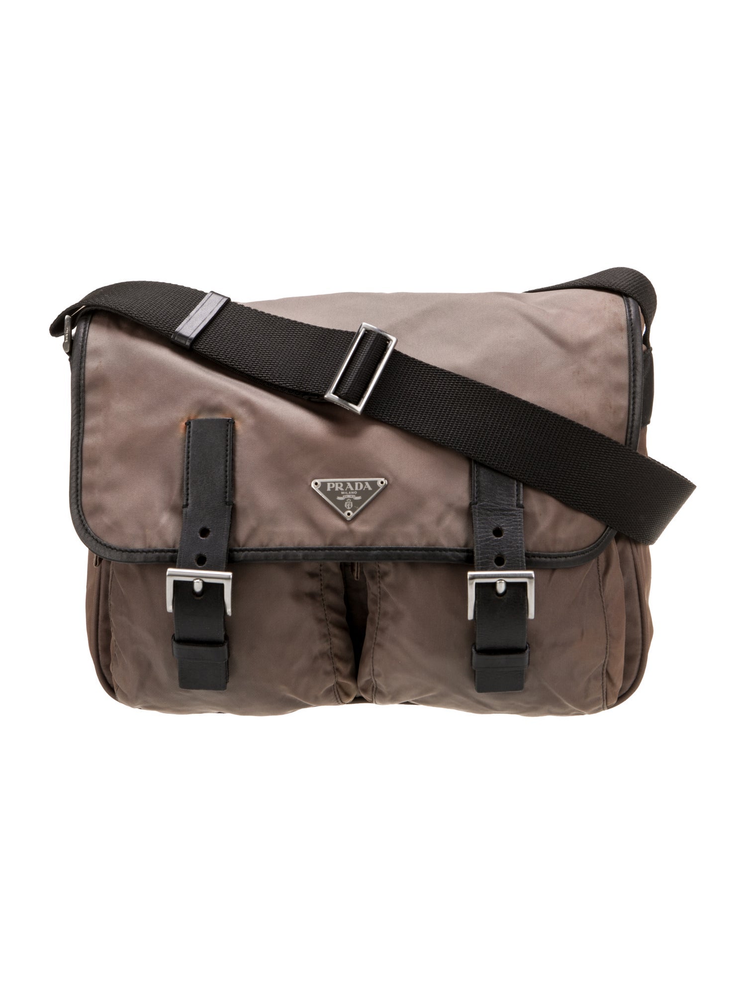 Prada Enameled Metal Triangle Shoulder Bag