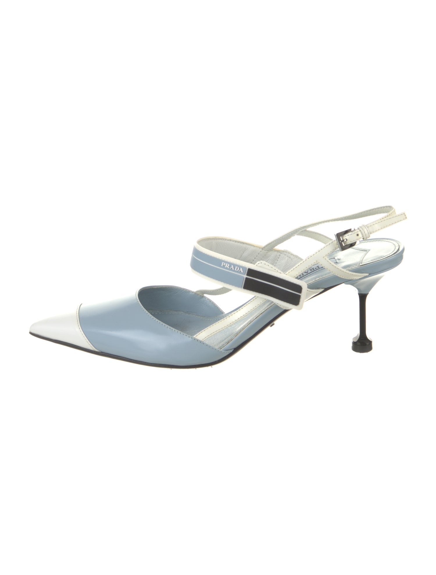 Prada Leather Colorblock Pattern Slingback Pumps